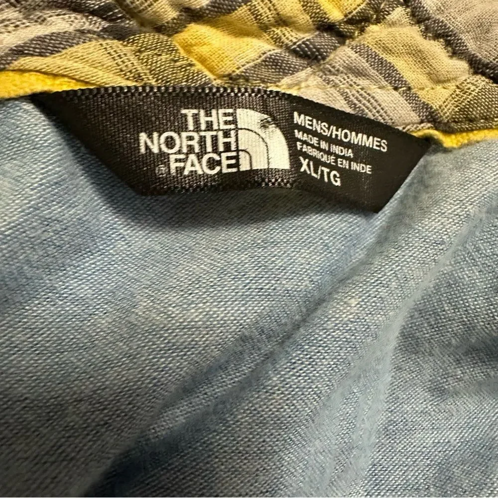 The North Face Men’s Yellow and Gray Casual Button Down Shirt